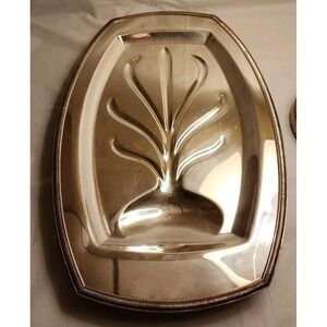 Antique Silver Heirloom Plate Footed Tray Beautiful Design - Great Condition